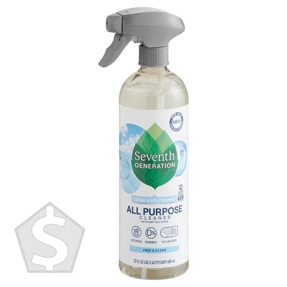 Seventh Generation 44713 Free & Clear 23 oz. All-Purpose Cleaner - 8/Case