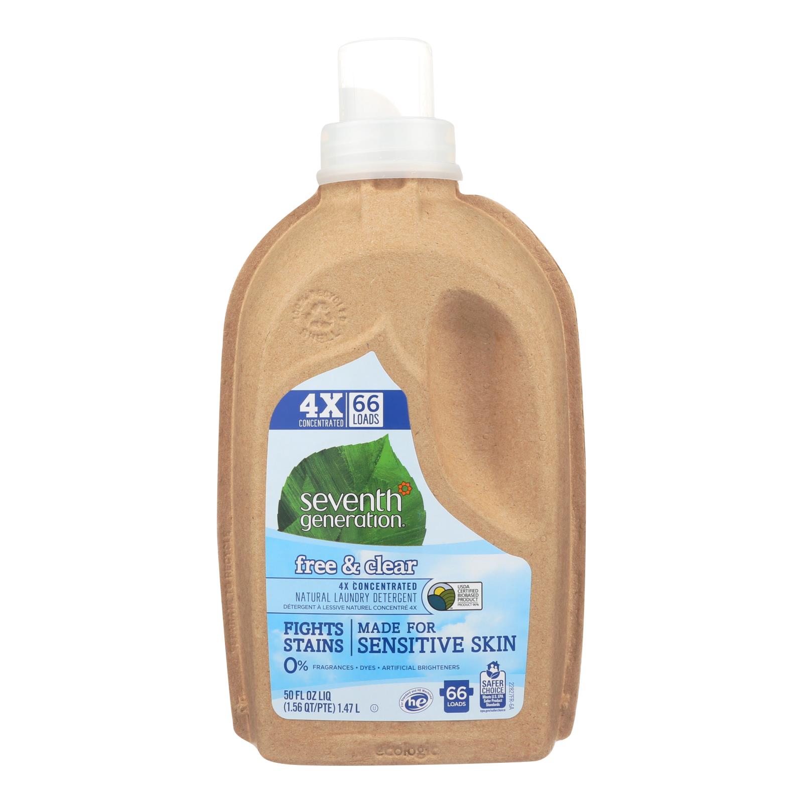 Seventh Generation 4X Concentrated Natural Laundry Detergent Free & Clear - image 1 of 3