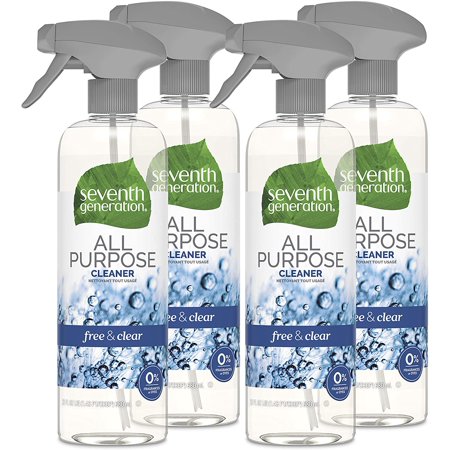 Seventh Generation All Purpose Cleaner, Biodegradable Formula, Free & Clear, 23 oz (Pack of 4) All Purpose Free & Clear