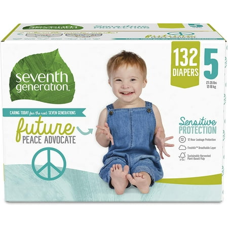 Seventh Generation Protection Baby Diapers Size 5 132 Count