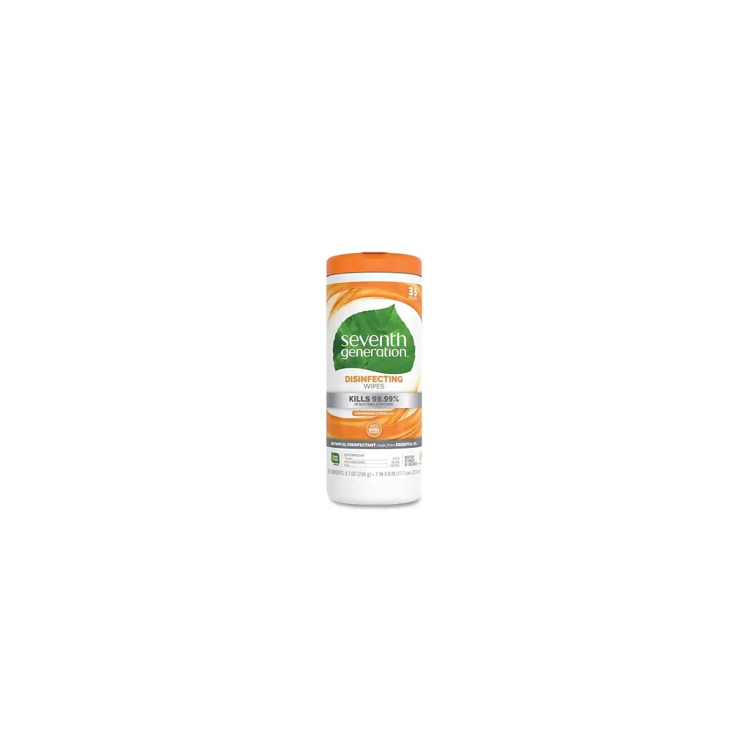 Botanical Disinfecting Wipes, 8 x 7, Lemongrass Citrus, White, 35 Count, 12/Carton Botanical Disinfecting Wipes, 8 x 7, Lemongrass Citrus, White, 35 Count, 12/Carton