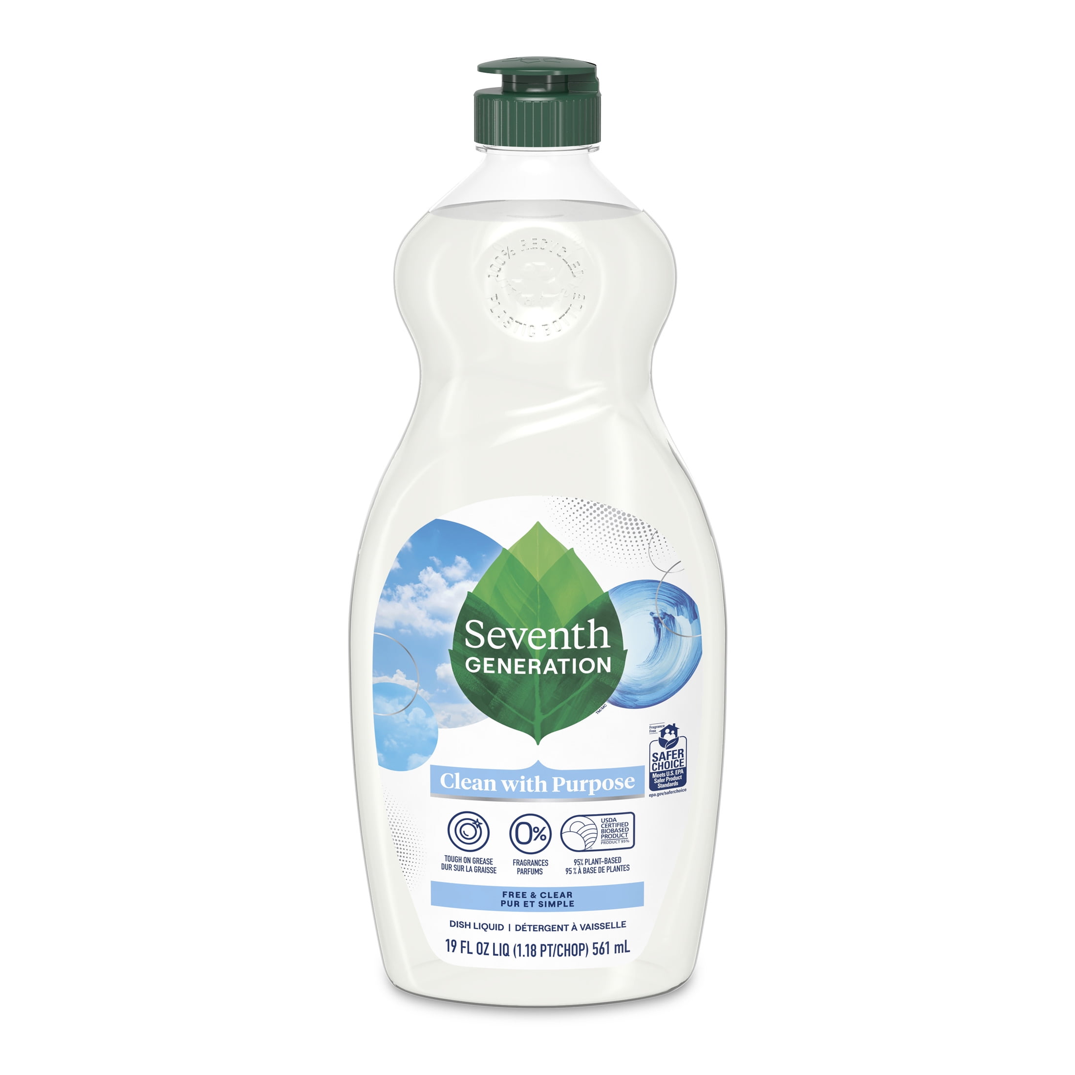 værdighed Agurk Bygger Seventh Generation Clean with Purpose Free & Clear Liquid Dish Soap  Unscented, 19 oz - Walmart.com