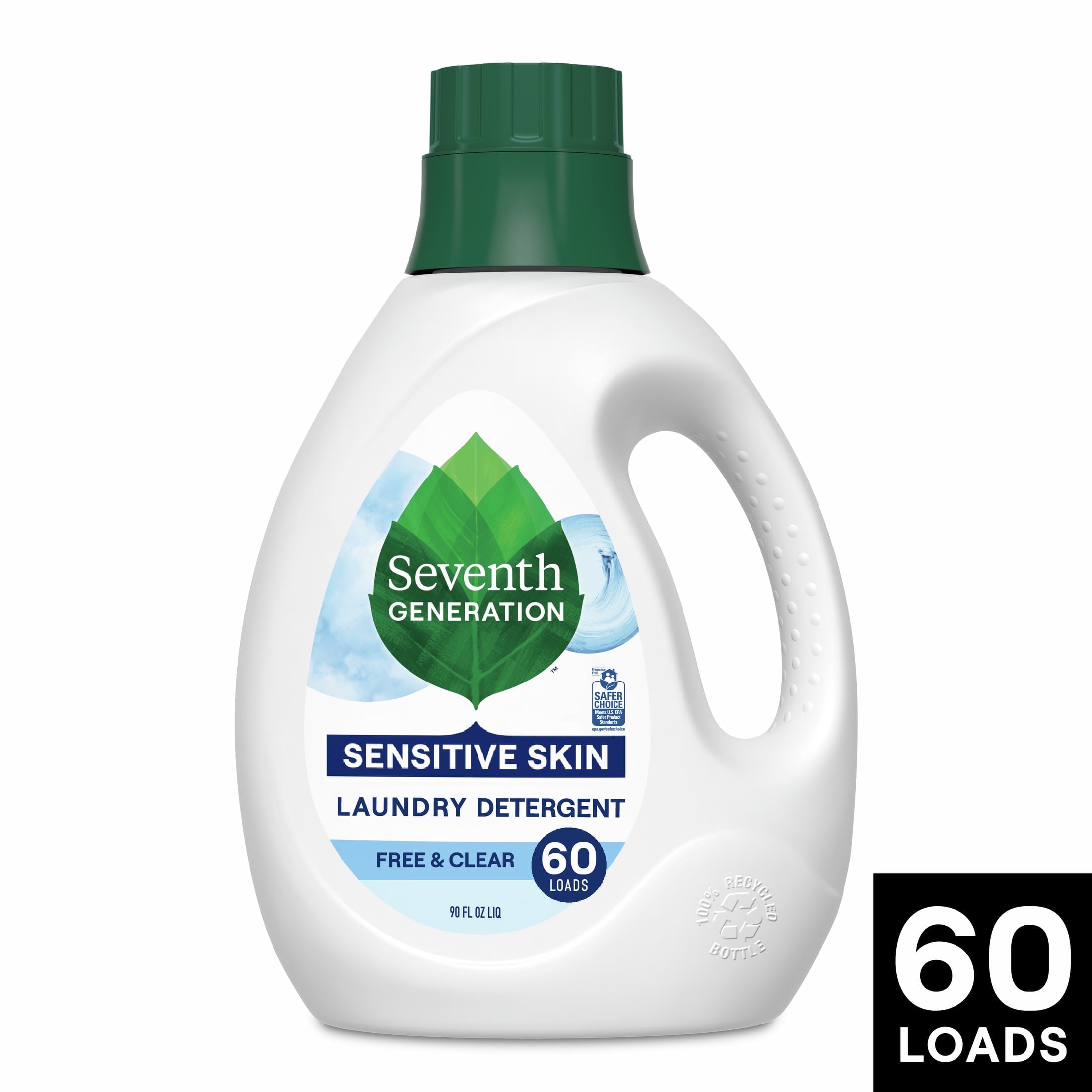 Seventh Generation Free and Clear Liquid Laundry Detergent, 90 fl oz, 60 Loads