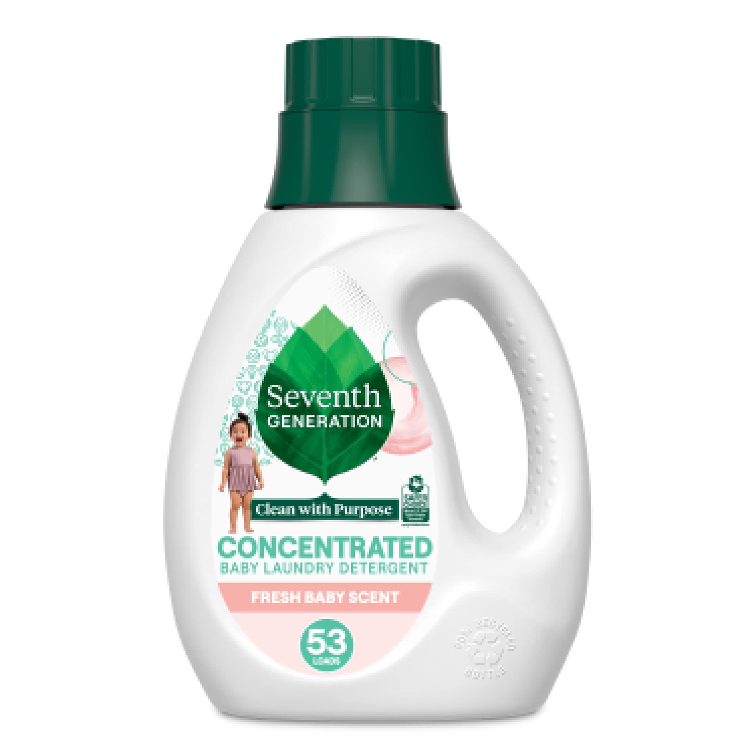 Seventh Generation Concentrated Baby Laundry Detergent, Stain Fighting  Formula, Fresh Scent, 40 Oz (53 Loads)