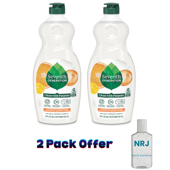 Seventh Generation Dish Soap Liquid, Clementine Zest & Lemongrass, 19 fl oz