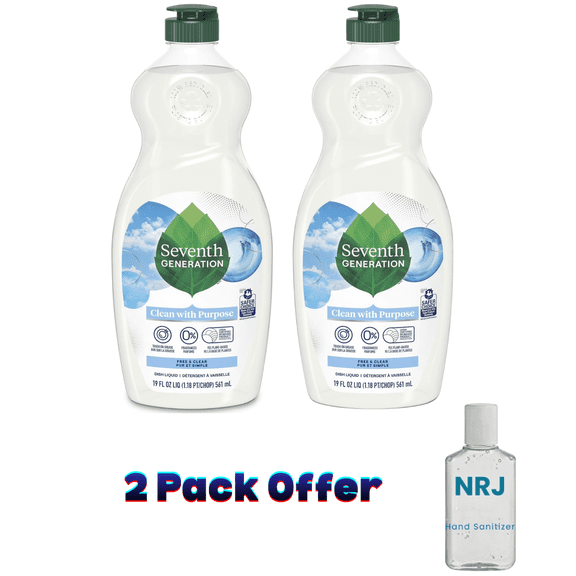 Seventh Generation Dish Soap Liquid, Free & Clear, 19 fl oz