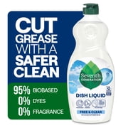 Seventh Generation Dish Soap Liquid, Free & Clear, 19 fl oz