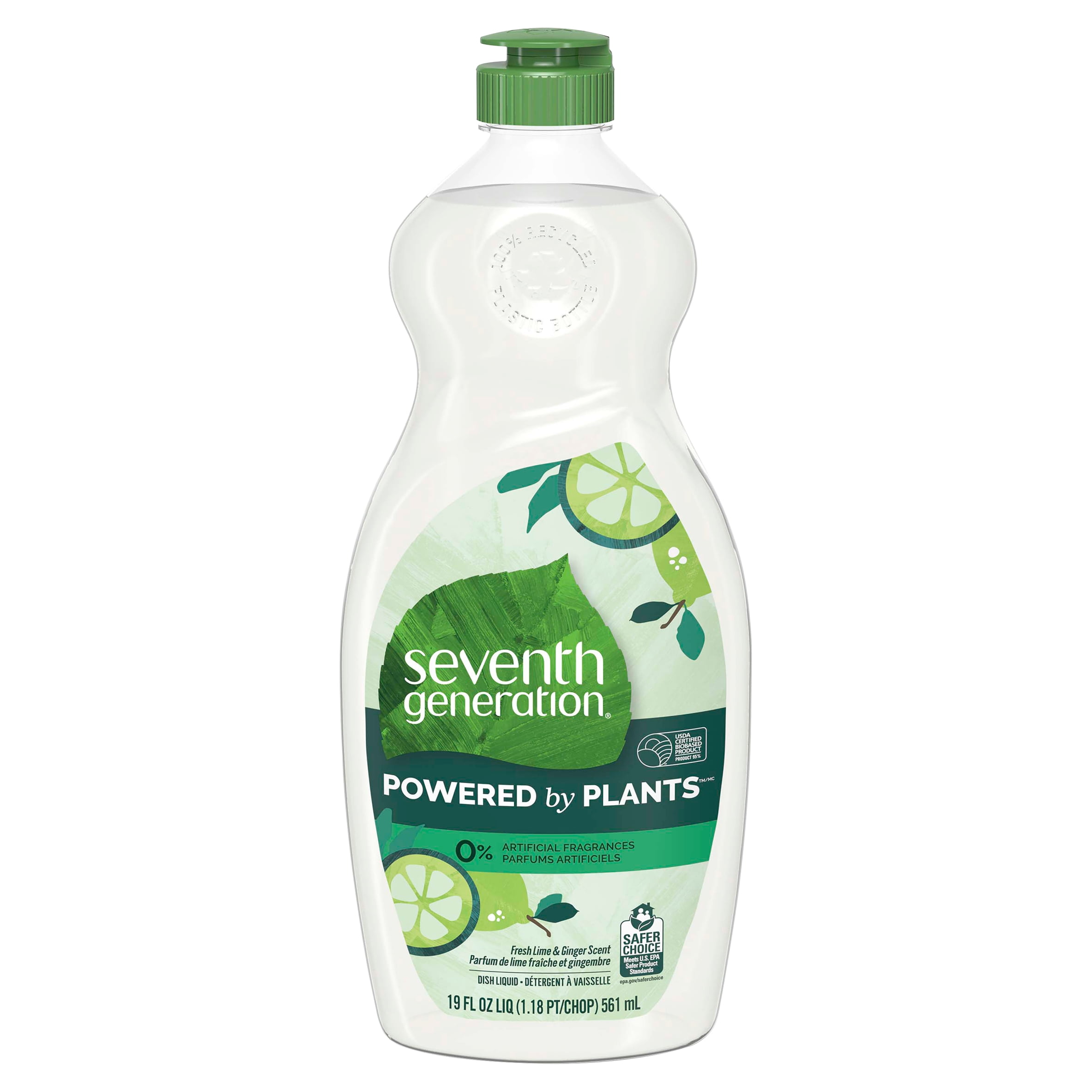 Seventh Generation Dish Soap Liquid Fresh Lime & Ginger Scent, 19 oz Pack Of 6