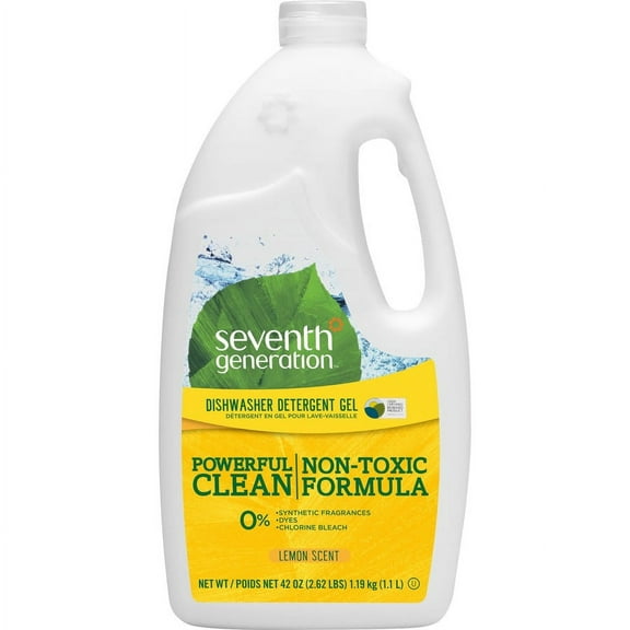 Seventh Generation Dishwasher Detergent - Gel - 42 oz (2.62 lb) - Lemon Scent - 1 Each | Bundle of 5 Each
