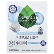 Seventh Generation Dishwasher Detergent Packs for sparkling dishes Free & Clear Dishwasher tabs 20 count