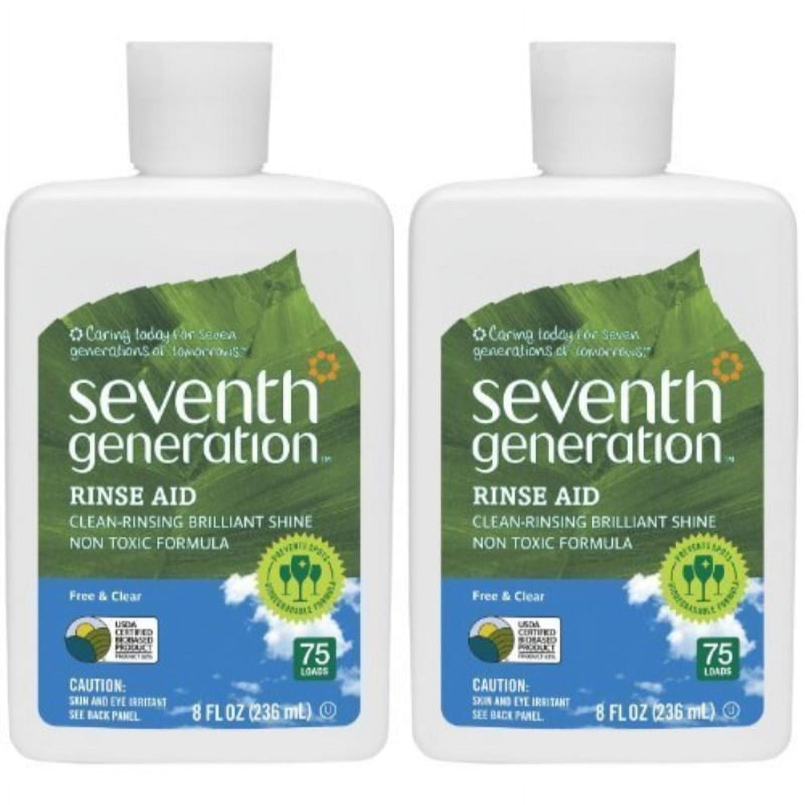 Seventh Generation Dishwasher Rinse Aid 8 oz 2 pk