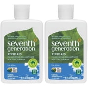 Seventh Generation Brilliant Shine Free And Clear Dishwasher Rinse Aid, Fragrance Free, 8 fl oz 2 pack