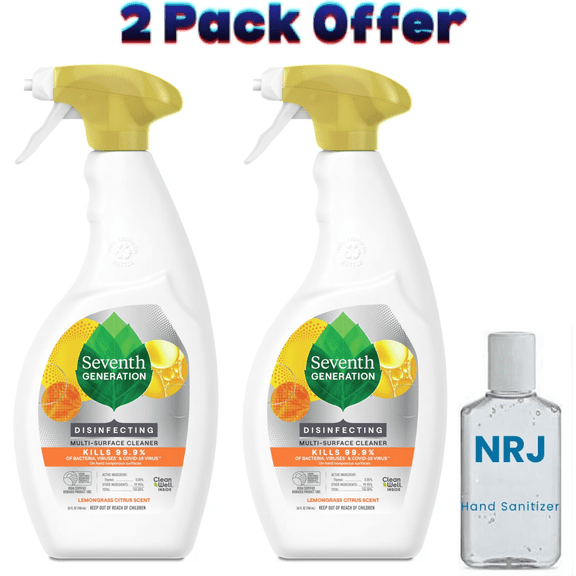 Seventh Generation Disinfectant Spray All Purpose Cleaner Lemongrass Citrus, 26 fl oz