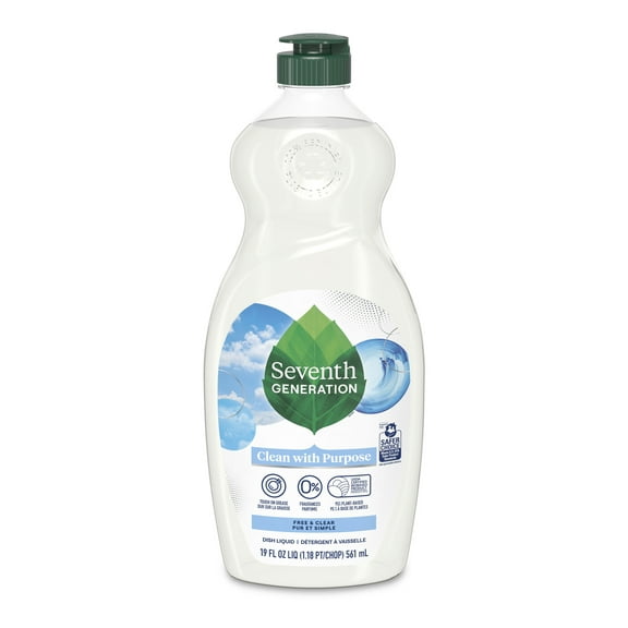 Seventh Generation Free & Clear Fresh Liquid Dishwashing Soap, 19 oz