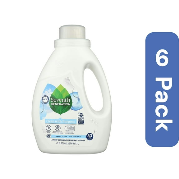 Seventh Generation Free & Clear Liquid Laundry Detergent 45 fl Ounce (Pack of 6)
