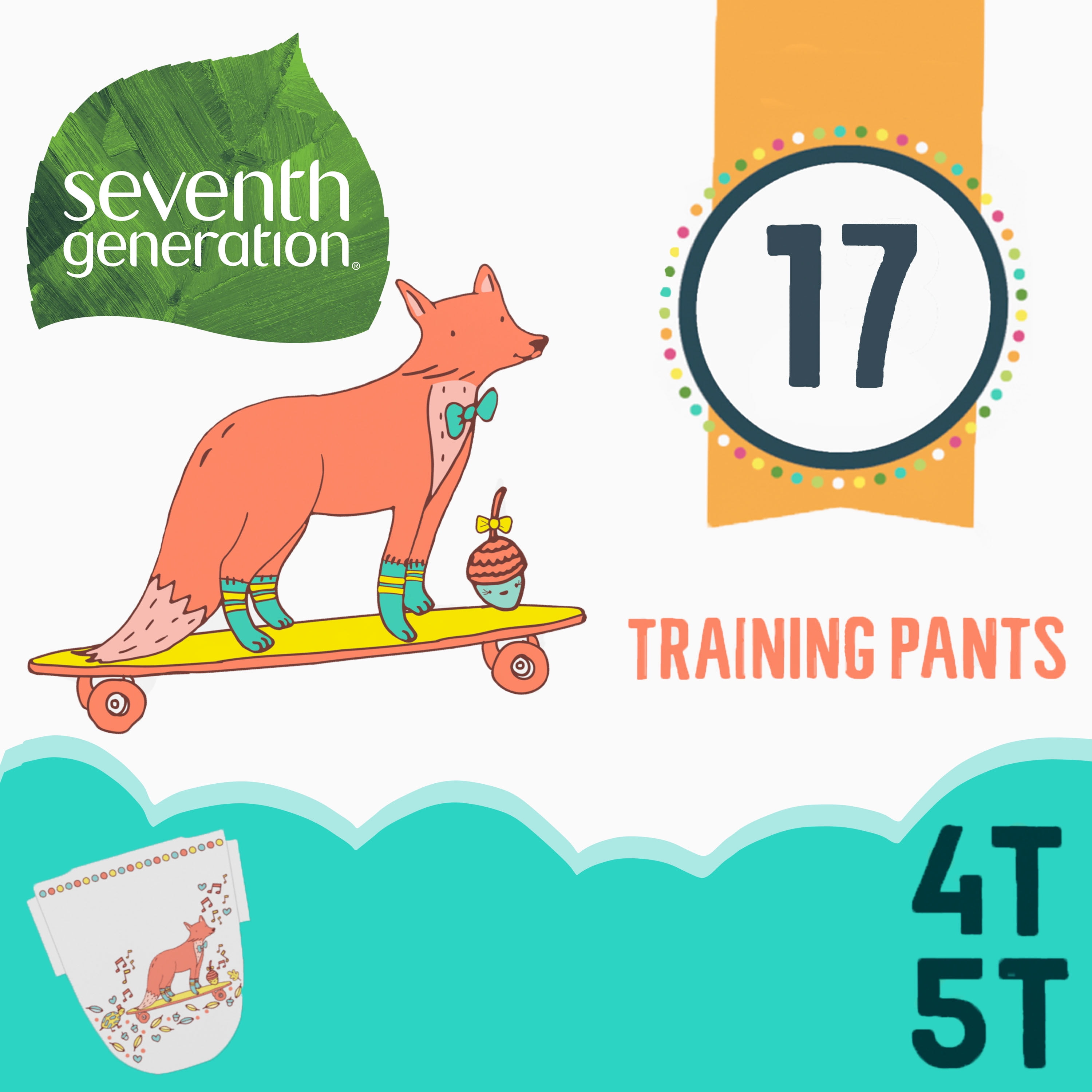 Seventh Generation Free & Clear Size 4T/5T (XL), 38+ lbs Potty Training