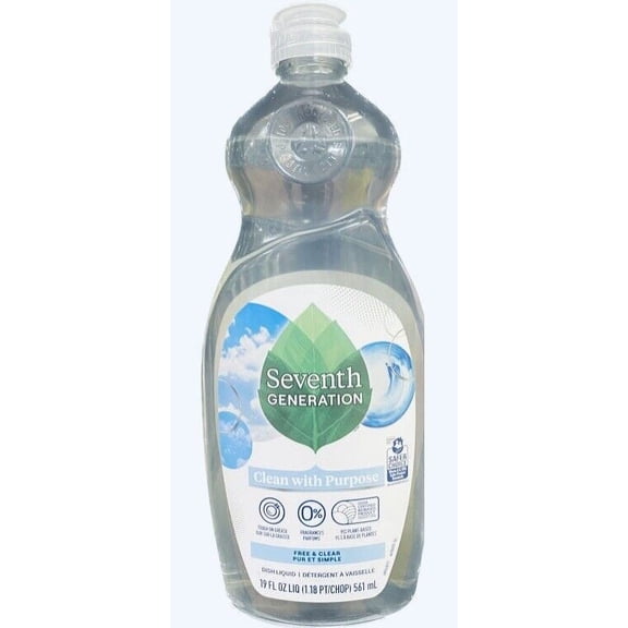 Seventh Generation Free and Clear Liquid Dish Soap Detergent 19 fl oz FREE SHIP