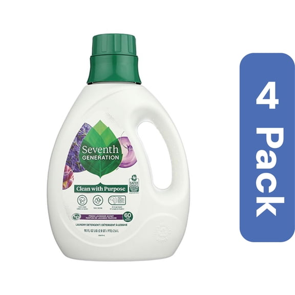 Seventh Generation Fresh Lavender Scent Laundry Detergent 90 fl oz Pack of 4