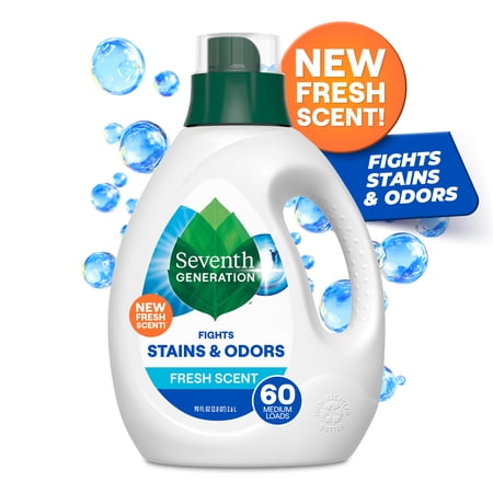 Seventh Generation Liquid Laundry Detergent, Fresh Scent, 90 fl oz, 60 Loads