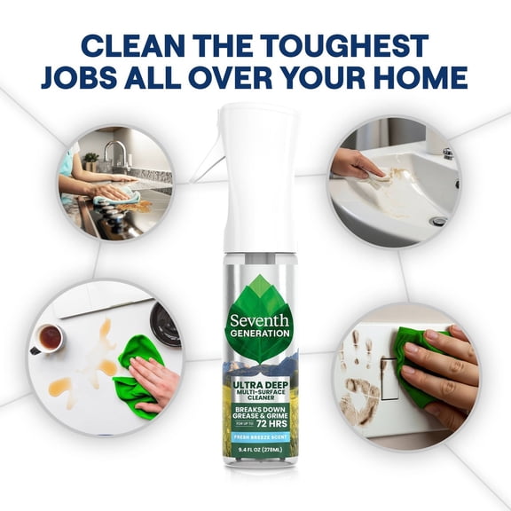 Seventh Generation Fresh Ultra Deep Multi Surface All Purpose Cleaners - 9.4 fl oz: Liquid, Spray Bottle, Mirrors, Granite