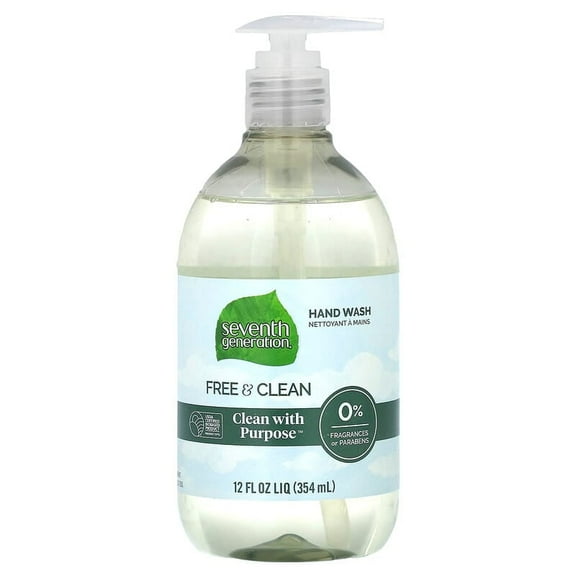 Seventh Generation, Hand Wash, Free & Clean, Fragrance Free, 12 fl oz Pack of 3