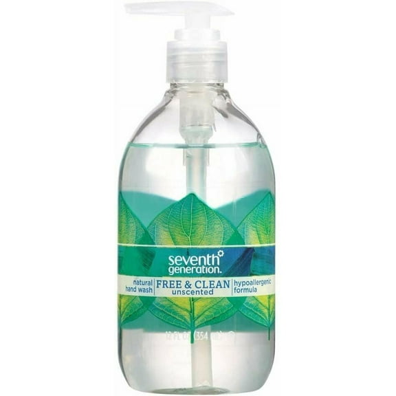 Seventh Generation Hand Wash, Free & Clean Unscented Hand Soap, 12 oz, 3-Pack