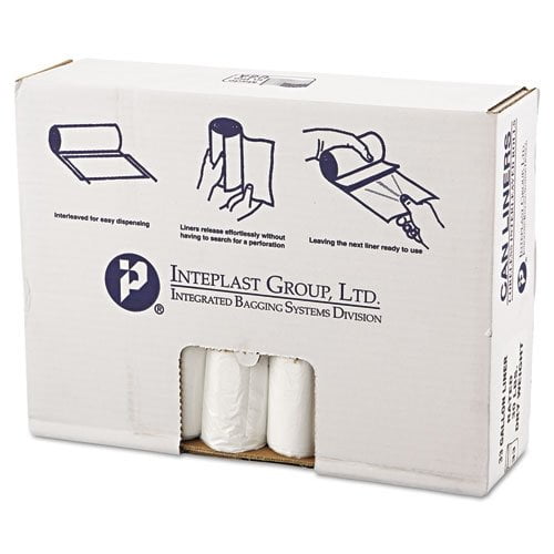 Inteplast Group High-Density 33 Gallon Clear Can Liners, 25 count, (Pack of 20)