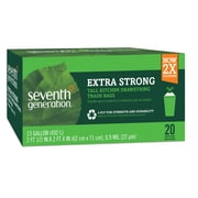 Seventh Generation Kitchen Trash Bags for Reliable Trash Bags Extra Strong Made from Recycled Plastic 13 gallon 20 count