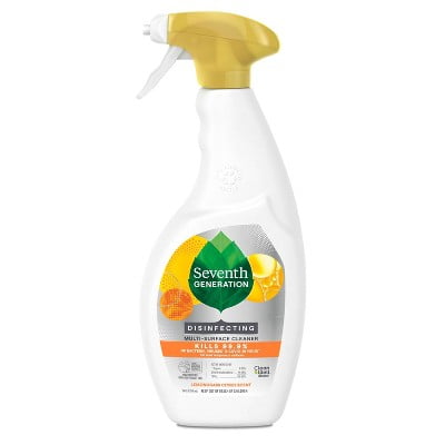Seventh Generation Lemongrass Citrus Disinfecting Multi-Surface Cleaner - 26oz: Phosphate-Free, Liquid Spray