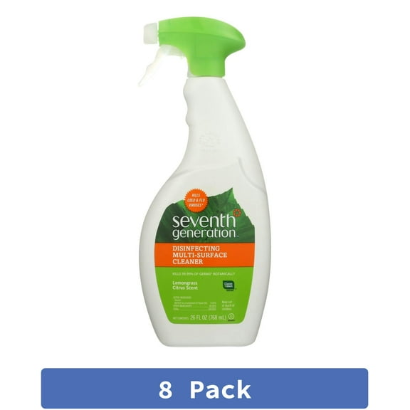 Seventh Generation Lemongrass Multi-Surface Disinfectant Cleaner 26 Ounce (Pack Of 8)