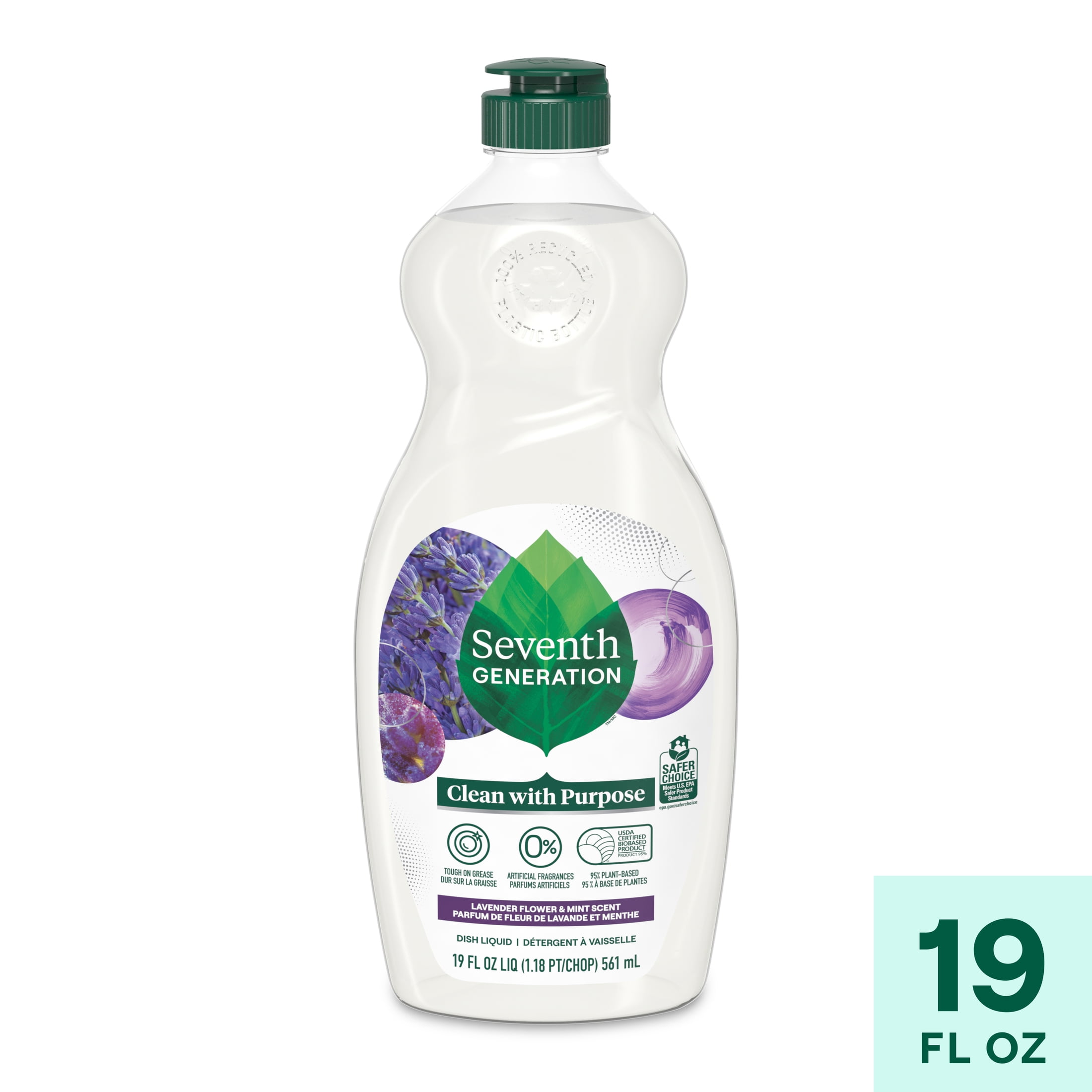Seventh Generation Dish Soap Liquid, Lavender Flower & Mint, 19 oz