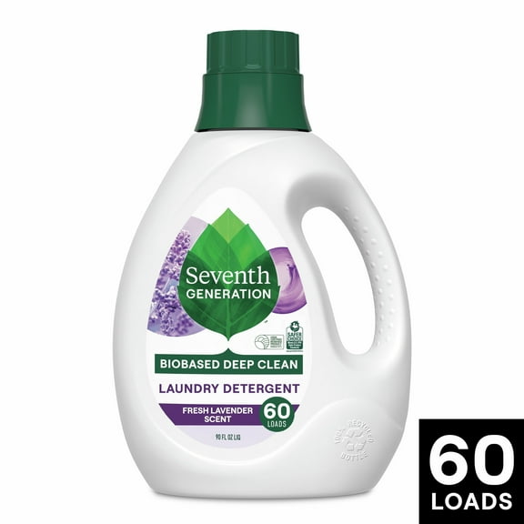 Seventh Generation Laundry Detergent Liquid, Floral Lavender, 90 oz, 60 Loads
