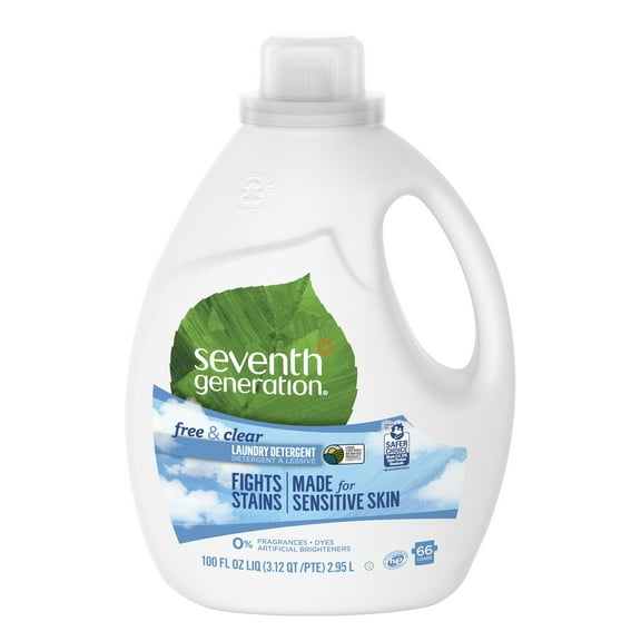 Seventh Generation Liquid Laundry Detergent Free & Clear, 100 oz, 66 Loads