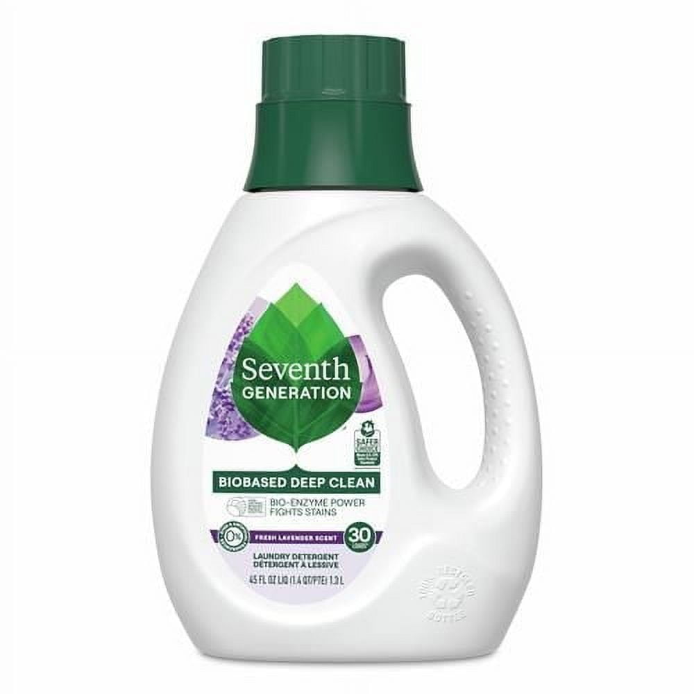 Seventh Generation Liquid Laundry Detergent, Fresh Lavender Scent, 30 Loads, Fights Stains, 45 Fl Oz - Pack of 2