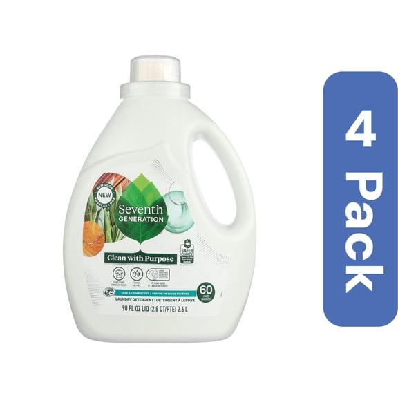Seventh Generation Liquid Laundry Detergent Sage & Cedar 90 Ounce (Pack Of 4)