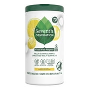Seventh Generation Multi Surface All Purpose Cleaning Wipes, Lemon Zest, 70 Count