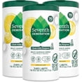 thumbnail image 1 of Seventh Generation Multi Surface Wipes, Pack of 3, for all purpose cleaning, lemon zest scent with 100% essential oils and botanical ingredients, 70 ct each, 1 of 4