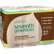 Seventh Generation Natural Unbleached 100% Recycled Paper Towel Rolls, 11 x 9, 120 SH/RL, 6 RL/PK