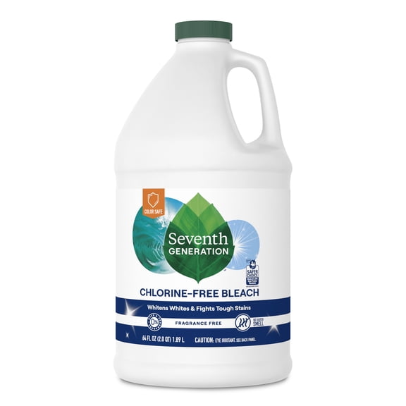 Seventh Generation Non-Chlorine Bleach, 3-in-1 Benefits Fights Stains, Free & Clear, 64 fl oz