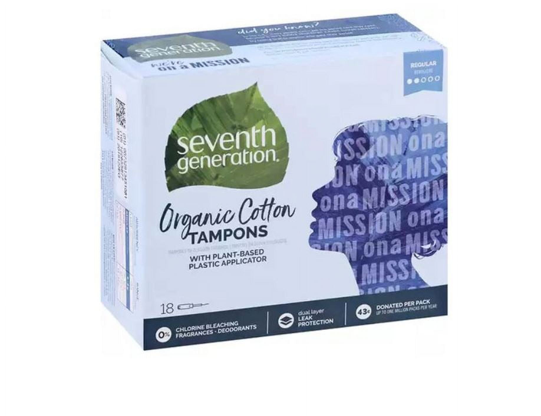 Seventh Generation Organic Cotton Tampons with PlantBased Plastic