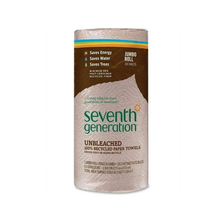 Seventh Generation Paper Towels 100% Recycled Paper, Unbleached 120 Sheets