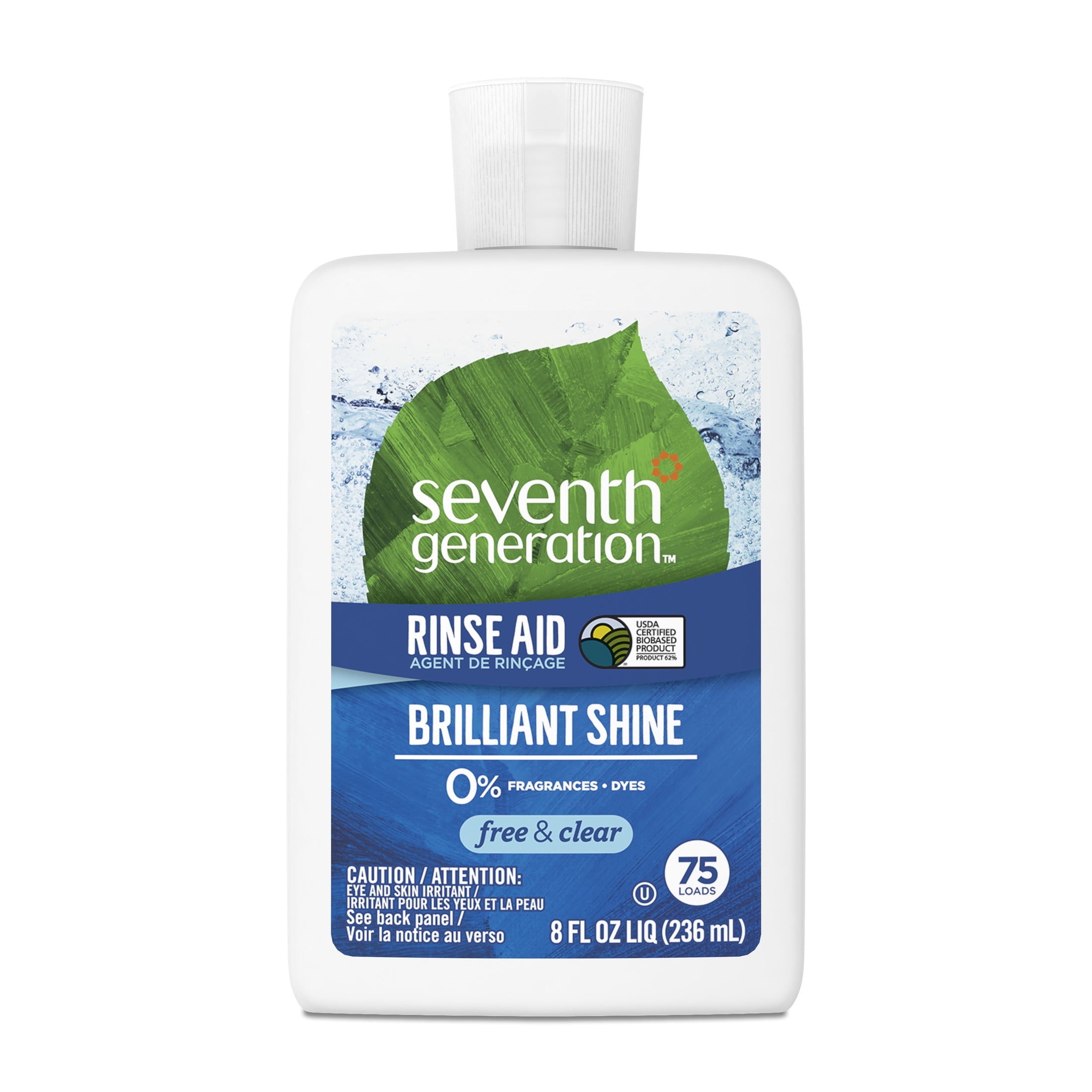 Seventh Generation Rinse Aid Free and Clear Dishwasher Detergent, 8 fl