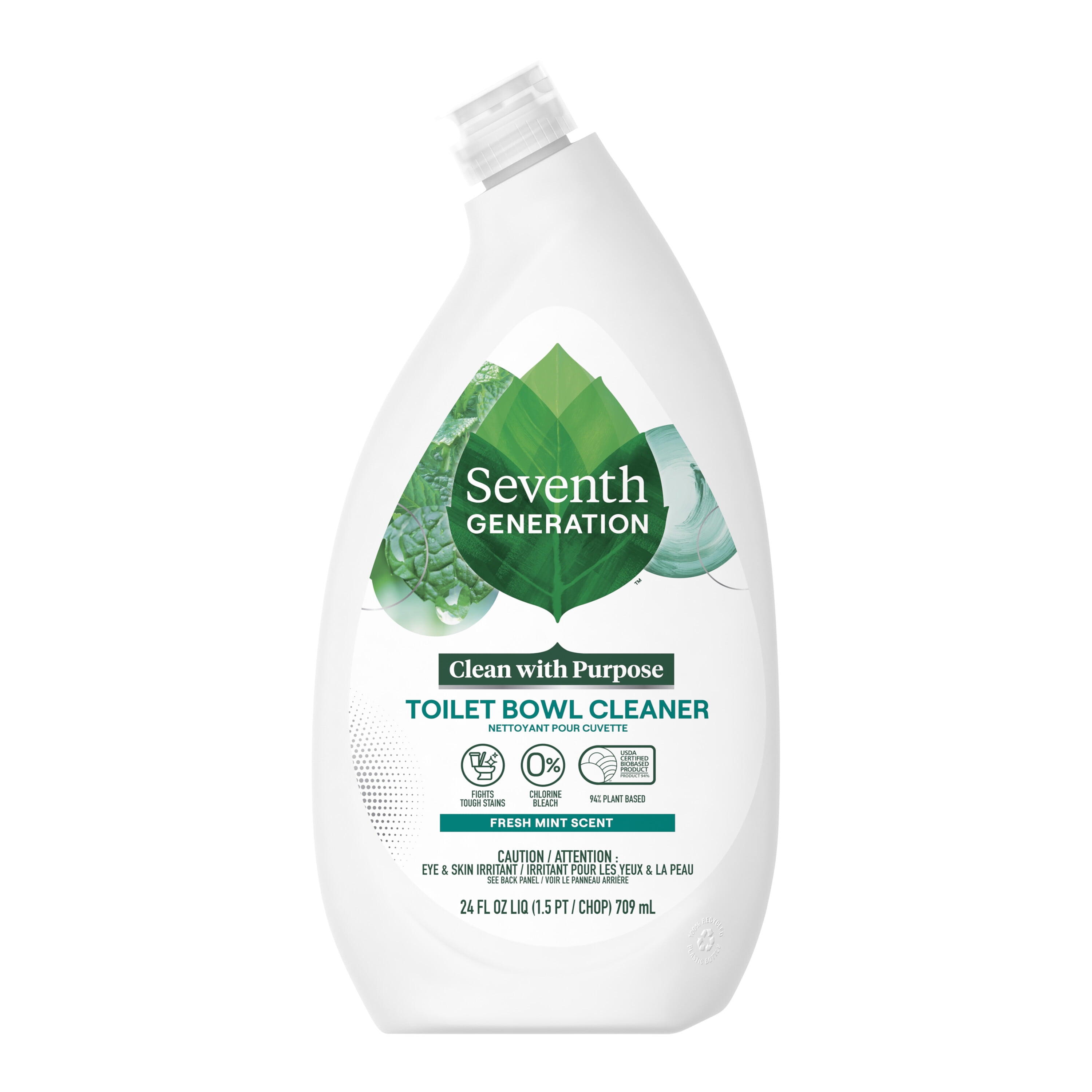 Seventh Generation 변기 세척제 프레쉬 민트 염소 표백제 및 암모니아 없음, 24온스
