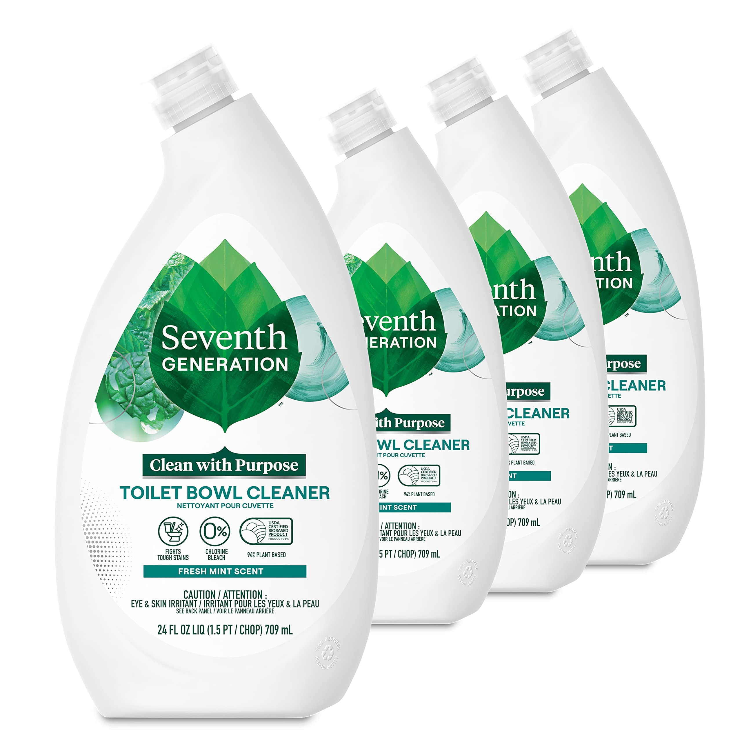 Seventh Generation Toilet Bowl Cleaner Fresh Mint Scent 4 Pack Without