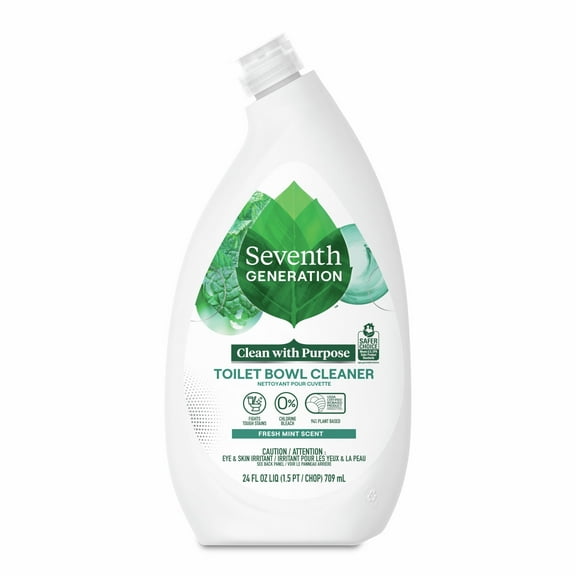 Seventh Generation Toilet Bowl Cleaner without Chlorine Bleach, Fresh Mint Ammonia Free, 24 fl oz​