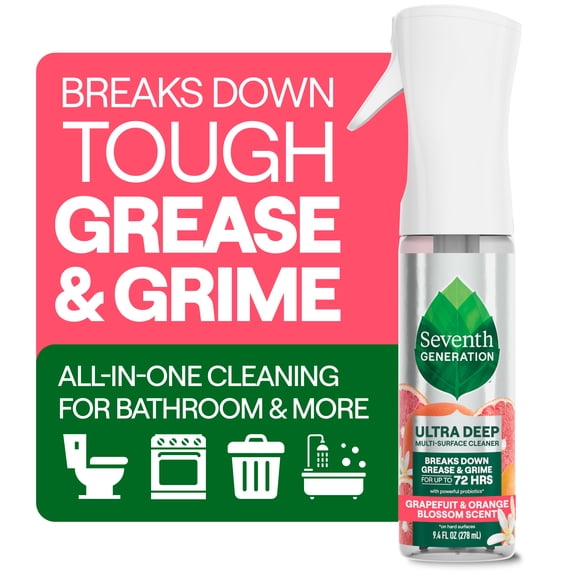 Seventh Generation Ultra Deep Multi‑Surface Cleaner, Grapefruit & Orange Blossom, 9.4 fl oz 