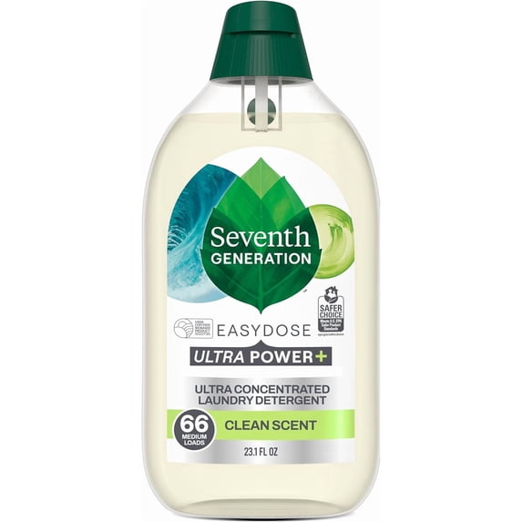 Seventh Gention, Laundry Detergent Ultra Power Plus Clean Scent, 23.1 Fl Oz