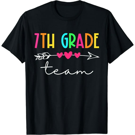 Seventh Grade Team Retro Groovy Vintage First Day Of School T-Shirt Black Small