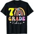 thumbnail image 1 of Seventh Grade Vibes - 7th Grade Team Rainbow Back To School T-Shirt Black Small, 1 of 4