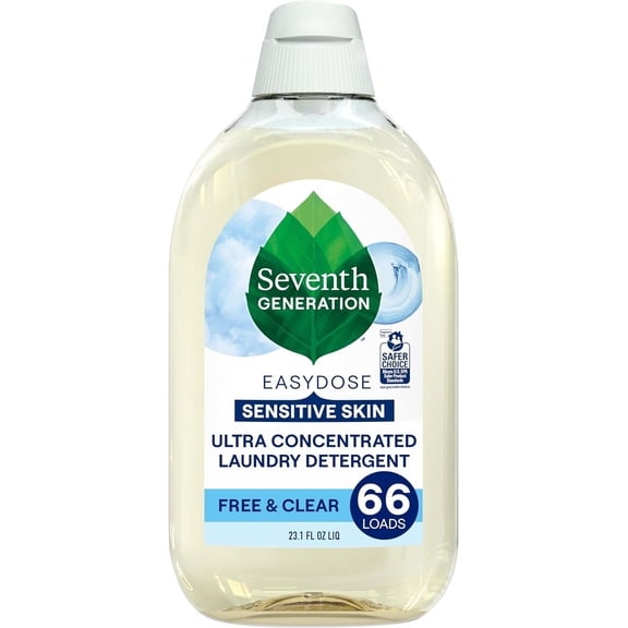 EasyDose Laundry Detergent, Ultra Concentrated: 66 Loads, Free & Clear Designed for Sensitive Skin, 23.1 Fl Oz